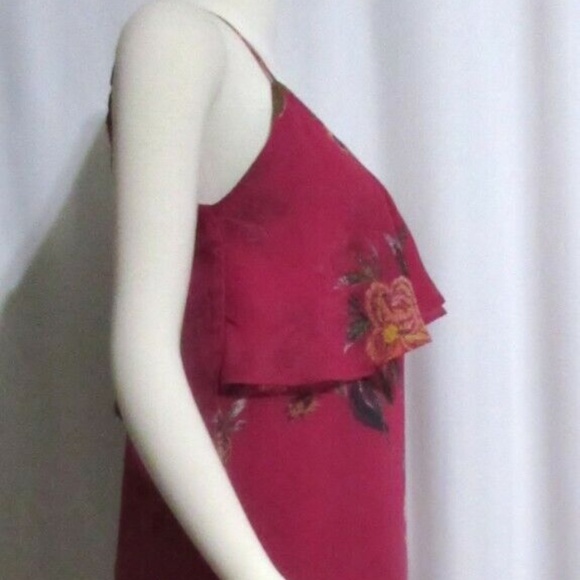 NWT Ladies XHILARATION Fuchsia Tiered Hem Dress S - Picture 4 of 6